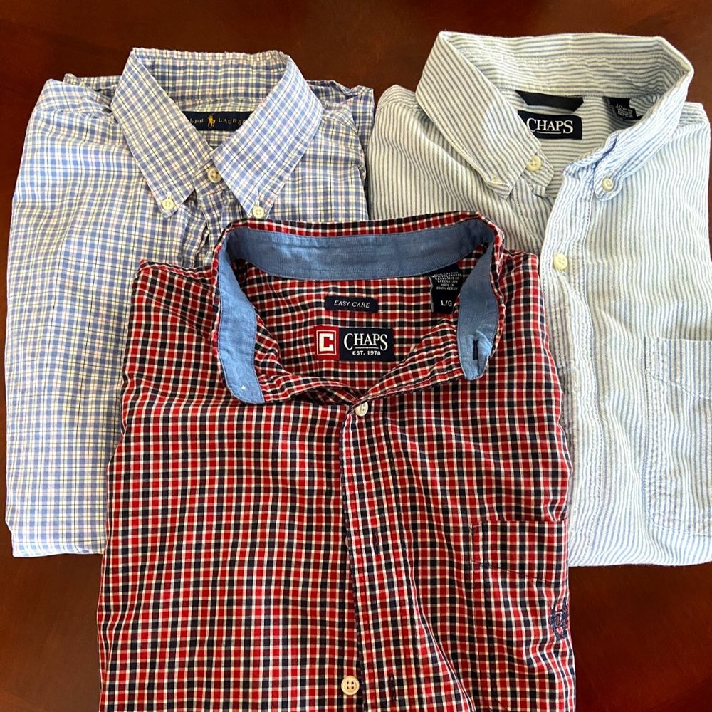 3 Ralph Lauren/Chaps Button Down Shirts